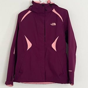 Women’s medium North Face purple/pink waterproof top layer jacket